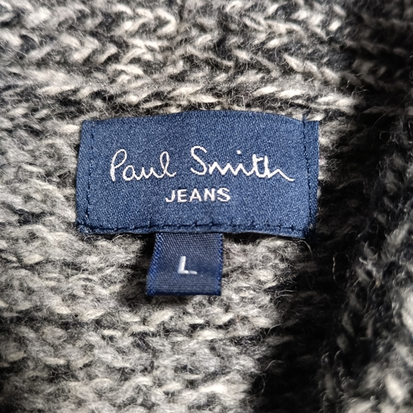 Paul Smith 100% Wool Chunky Knit Cardigan Size Large - Picture 4 of 11